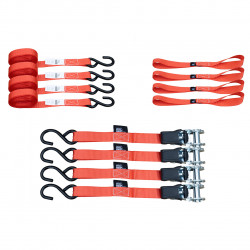 Набір стяжних ременів з храповим механізмом, S-гачками та захисними петлями (Soft Loops) 4 шт., 680 кг TORIN TRZD-RL