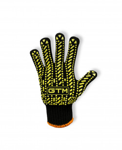 Перчатки рабочие GTM 5711 LUX, черные, ПВХ точки (XXL)