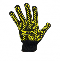 Перчатки рабочие GTM 5611 LUX, черные, ПВХ точки (XL) в Украине