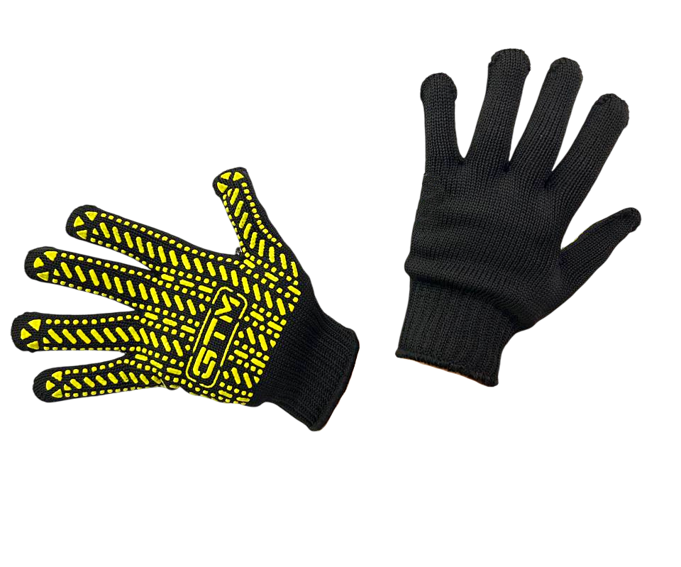 Перчатки рабочие GTM 5611 LUX, черные, ПВХ точки (XL)