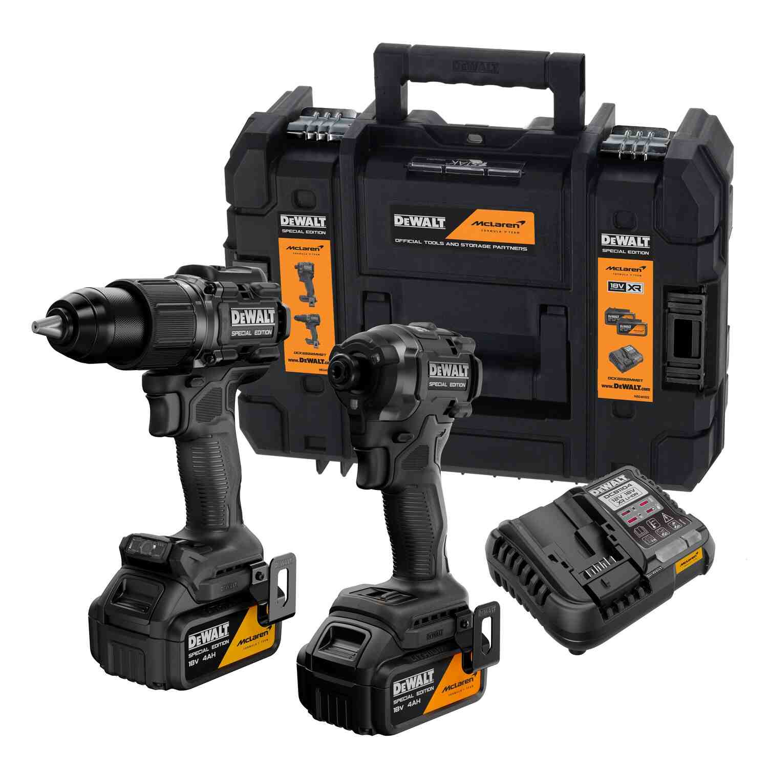 Набір з двох інструментів акумуляторних безщіткових McLaren F1 TEAM SPECIAL EDITION DeWALT DCK2222MM2T