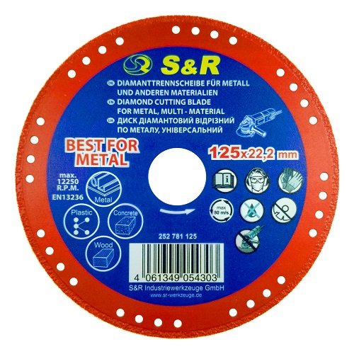 Диск алмазний відрізний S&amp;R 125x22.2 мм універсальний