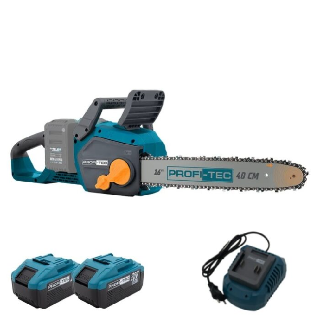Акумуляторна ланцюгова пила PROFI-TEC PCS1140 (2&times;PT2080EP (8.0 Аг), зарядний пристій QBCD20/4 quick)