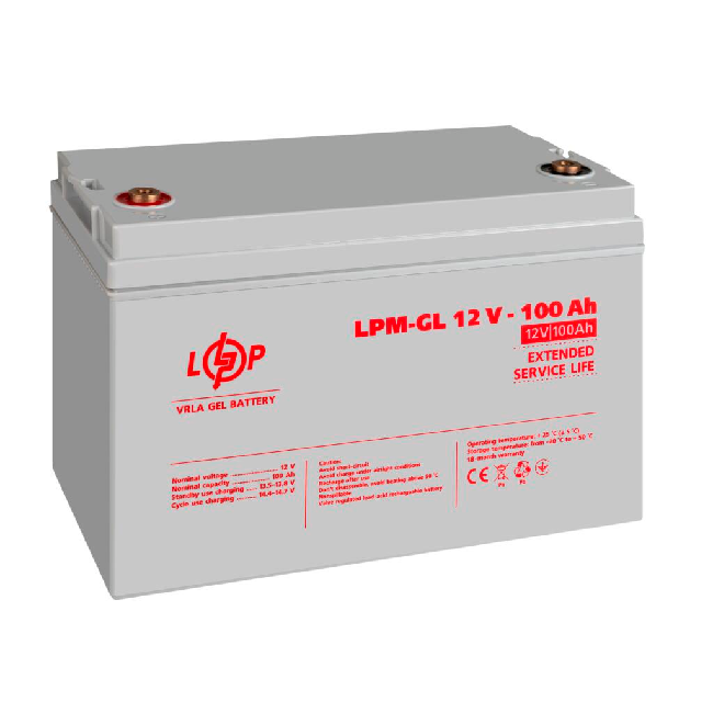 Аккумулятор гелевый LPM-GL 12V - 100 Ah