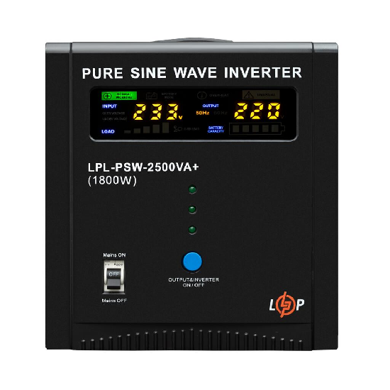 ДБЖ LP LPL-PSW-2500VA+ (1800Вт) 10A/30A з правильною синусоїдою 24V