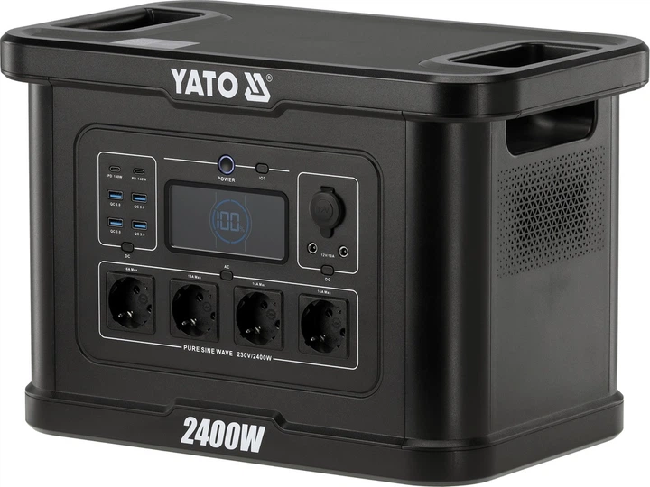 Портативная электростанция 2400Вт, 2232Вт*ч, 230В, AC, DC, USB-A, USB-C YATO YT-83095